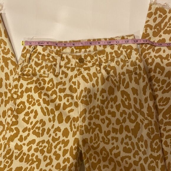 MOTHER The Hustler Frayed Hem Leopard Print Jeans NWOT - Picture 6 of 11